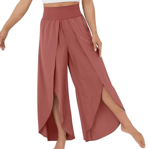 Leggings de color liso para mujer, pantalones de salón de cintura alta, adecuados para reuniones de amigos.