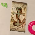thumbnail image 3 of CafePress - Seashells Nautical Map Vintage Anchor - Large Beach Towel, Soft 30"x60" Towel with Unique Design, 3 of 3