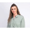 thumbnail image 2 of Charter Club Women's Woven Solid Tencel Shirt Green Size Small, 2 of 3