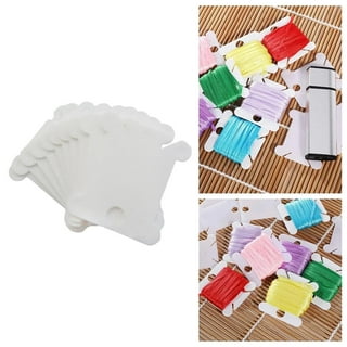 200 Pieces Cardboard Floss Bobbins for Cross Stitch Embroidery Cotton thread  for craft DIY Sewing Storage String Organizer, White 