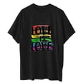 thumbnail image 5 of Midsumdr Pride Shirt Best Gift for Your Lover,Fashion Womens Heart Shape Rainbow Print Short Sleeves T-Shirt LGBT Equality Tees Summer Valentine's Day Casual Short Sleeve Tops, 5 of 7