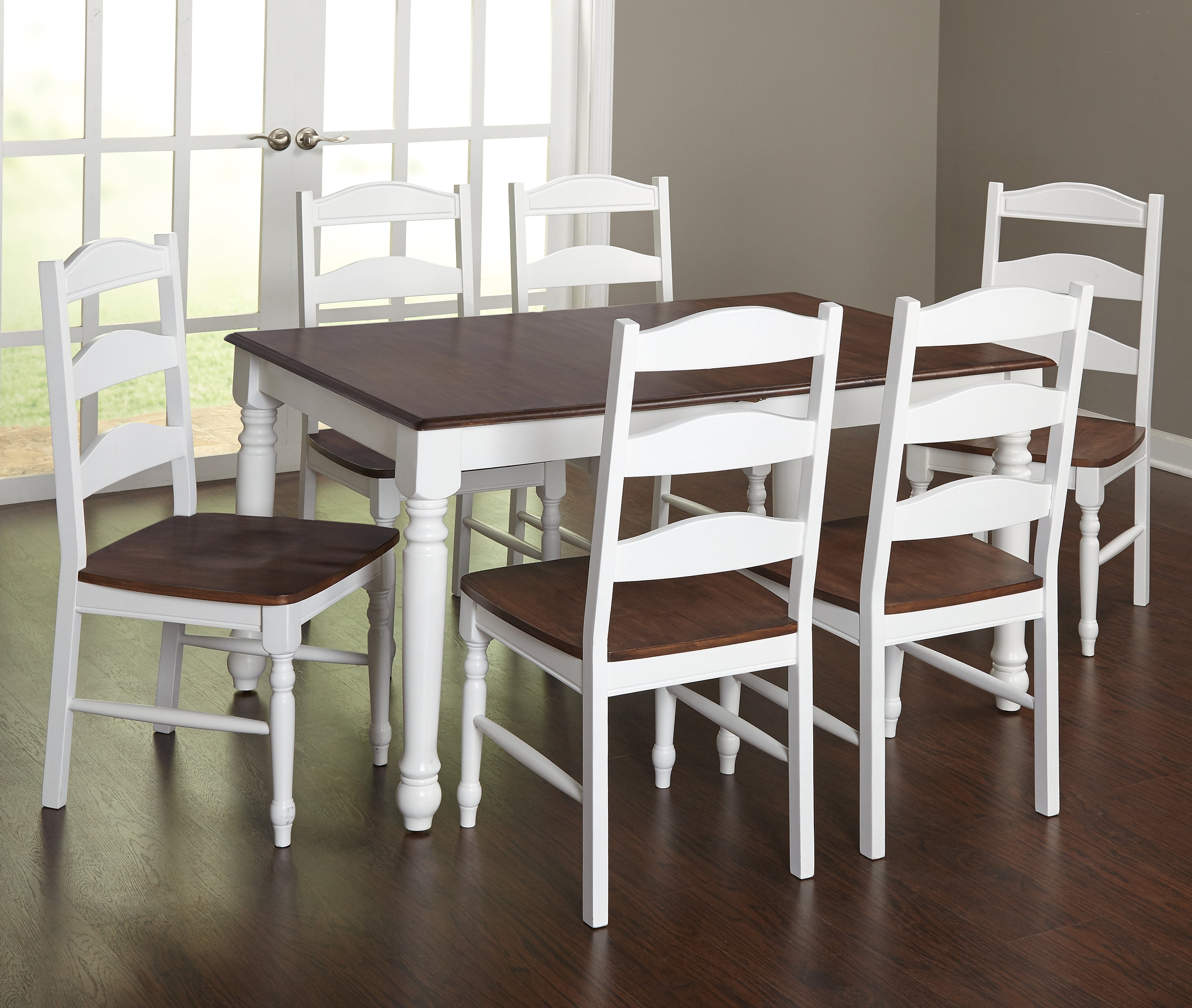 Skipton Dining Table, White/Walnut