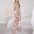 thumbnail image 3 of Pofeuu Rose Gold Glitter Splatter Print Womens Pajamas Set Long Sleeve Sleepwear Button Down Nightwear Soft Pj Lounge Sets Button Down Pajamas Women-Medium, 3 of 7
