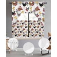 thumbnail image 2 of Farmhouse Rooster Swag Kitchen Curtains Sets for Windows 24 Inch Length, Country Watercolor Flowers Wood Grain Short Window Curtain Panels Swags Valances and Tiers 3 Piece Set for Cafe/Dining Room, 2 of 5