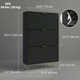 thumbnail image 3 of HOMCOM Shoe Storage Cabinet with 3 Flip Drawers for 18 Pairs of Shoes Black, 3 of 10