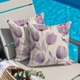 thumbnail image 6 of Spring Flowers Throw Pillow Cover Purple Tulip Flower Cotton Linen Cushion Cover Throw Pillow Case with Invisible Zipper for Couch Sofa Bed Chair Car 20x20 Inch, 6 of 14