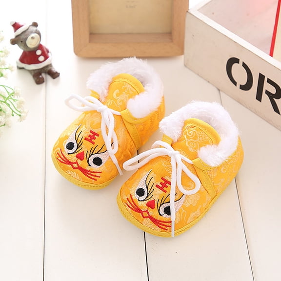 Mobutofu Children Winter Shoes Cotton Yellow 1 Pair Size 13