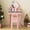 Pink#01, variant on Paproos Kids Vanity with Mirror and Lights, Wood Girls Vanity Set with Drawers & Stool, Princess Toddler Dressing Table, Pretend Play Kids Makeup Vanity Table for Little Girls Aged 3+, Pink