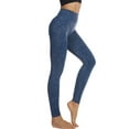 thumbnail image 5 of WLJ Women Imitated Denim High Waist Butt Lift Tummy Control Yoga Leggings, 5 of 6