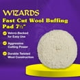 thumbnail image 5 of Wizards Fast Cut Twisted Wool Buffing Pads – 7.5" Aggressive Cutting Pads for Paint Correction & Defect Removal | 12-Pack Velcro Backed, 5 of 7