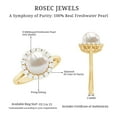 thumbnail image 6 of Rosec Jewels Freshwater Pearl Halo Engagement Ring for Diamond - 8 mm - 7 Carat - AAA Quality - with Jewelry Box, 10K Yellow Gold, US 4.50, 6 of 7
