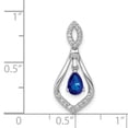 thumbnail image 7 of 14K White Gold Plated Diamond and Sapphire Dangle Pendant, 7 of 7
