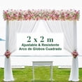 thumbnail image 2 of Arco de Globo para Boda Soporte de Fondo para Fiesta, Kit Aro Cuadrado Dorado para Decoración de Globos Marco Globos Flores, Base Arco Metal Desarmable para Ceremonia Jardín Evento Novia, 2 of 4