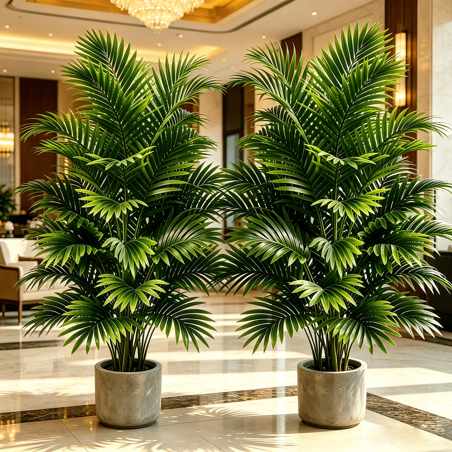 Evergreen Artificial Coconut Palm Tree with Realistic Fruits, Maintenance Free UV Protected, Indoor Outdoor Patio Pool Decor, Set of 2