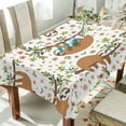 thumbnail image 6 of GZHJMY Cute Sloth Square Tablecloth, Waterproof Stain Wrinkle Resistant Washable Polyester Table Cover for Picnic Dinner Holiday Kitchen Party Decor, 54 x 54 in Home Decor, 6 of 7