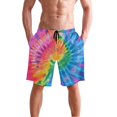 thumbnail image 4 of ALAZA Men's Swim Trunks Blue Tie Dye Beach Shorts with Pockets S, 4 of 6