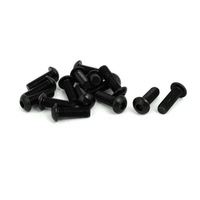 Unique Bargains M10x30mm 10.9 Grade Alloy Steel Button Head Hex Socket Cap Screw Bolt 15pcs