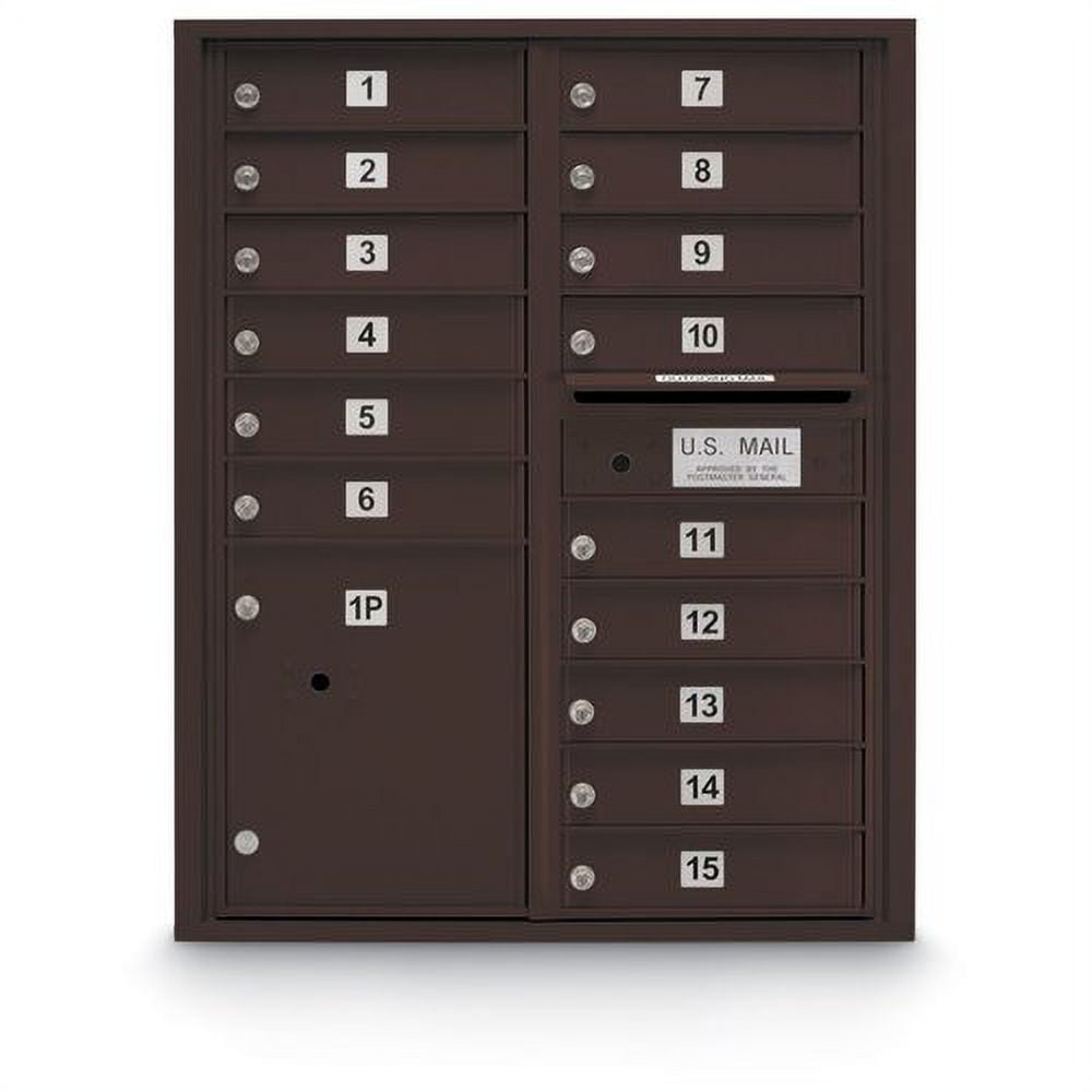 Postal Products Unlimited N1029441SLVR 15 Door Standard 4C Front Loading Mailbox Silver