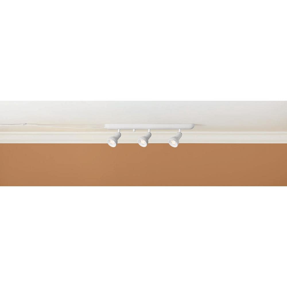 1.9 Ft. 3-Light White Integrated LED Plug-in Track Lighting Kit Fixture