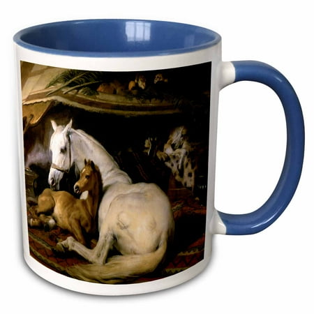 

3dRose The Arab Tent by Sir Edwin Landseer - Two Tone Blue Mug 11-ounce