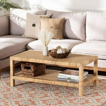 bali & pari Kalimantan Boho Coffee Table, Rectangle, Light Honey