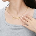 thumbnail image 4 of Vakki 18K Gold Plated Personalized Infinity Double Heart Necklace Customized Any 2 Names Infinity Nacklace, 4 of 5