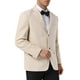 thumbnail image 4 of Blazer de Houndstooth de INSPIRE CHIC para hombre, corte clásico, chaqueta deportiva de cuadros de dos botones, color beige, 4 of 5