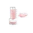 thumbnail image 1 of Juego De Tazas De Expreso Con Base De Metal, 6 Piezas rosa mármol, 1 of 5