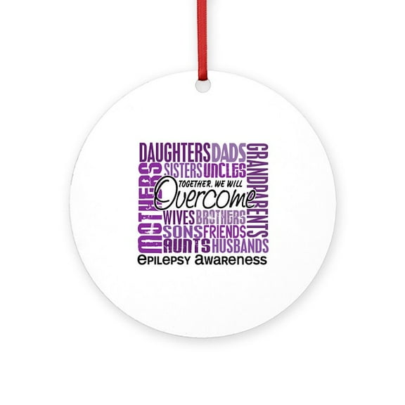 CafePress - Family Square Epilepsy - Round Wood Ornament 4"