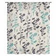 thumbnail image 2 of Aqua Grey Botanical Sheer Curtains 54 Inches Long, Rustic Country Spring Floral Summer Leafv Light Filering Curtains, Breathable Simi Curtain Privacy Drapes for Kitchen Bathroom Window Treatment, 2 of 9