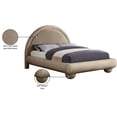 thumbnail image 5 of Meridian Furniture Madrid Taupe Velvet Full Bed, 5 of 9