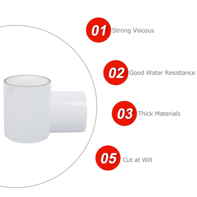 Waterproof Tape, Tape Accessory Sealing Tape, 10cm x 1.5m Glass PVC Plastics for Water Pipes