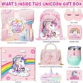 thumbnail image 2 of 9PCS Unicorn Gifts Set - Gift Baskets with Glow in The Dark Blanket Crossbody Purse, Christmas Gifts for Daughter Granddaughter Niece, 2 of 9