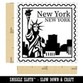 thumbnail image 2 of New York Destination Travel Self-Inking Rubber Stamp Ink Stamper - Pink Ink - Small 1 Inch, 2 of 7