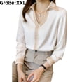 thumbnail image 1 of Camisas de manga larga, camisas de gasa lisas, escote en pico, 1 of 5