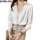 thumbnail image 1 of Camisas de manga larga, camisas de gasa lisas, escote en pico, 1 of 5