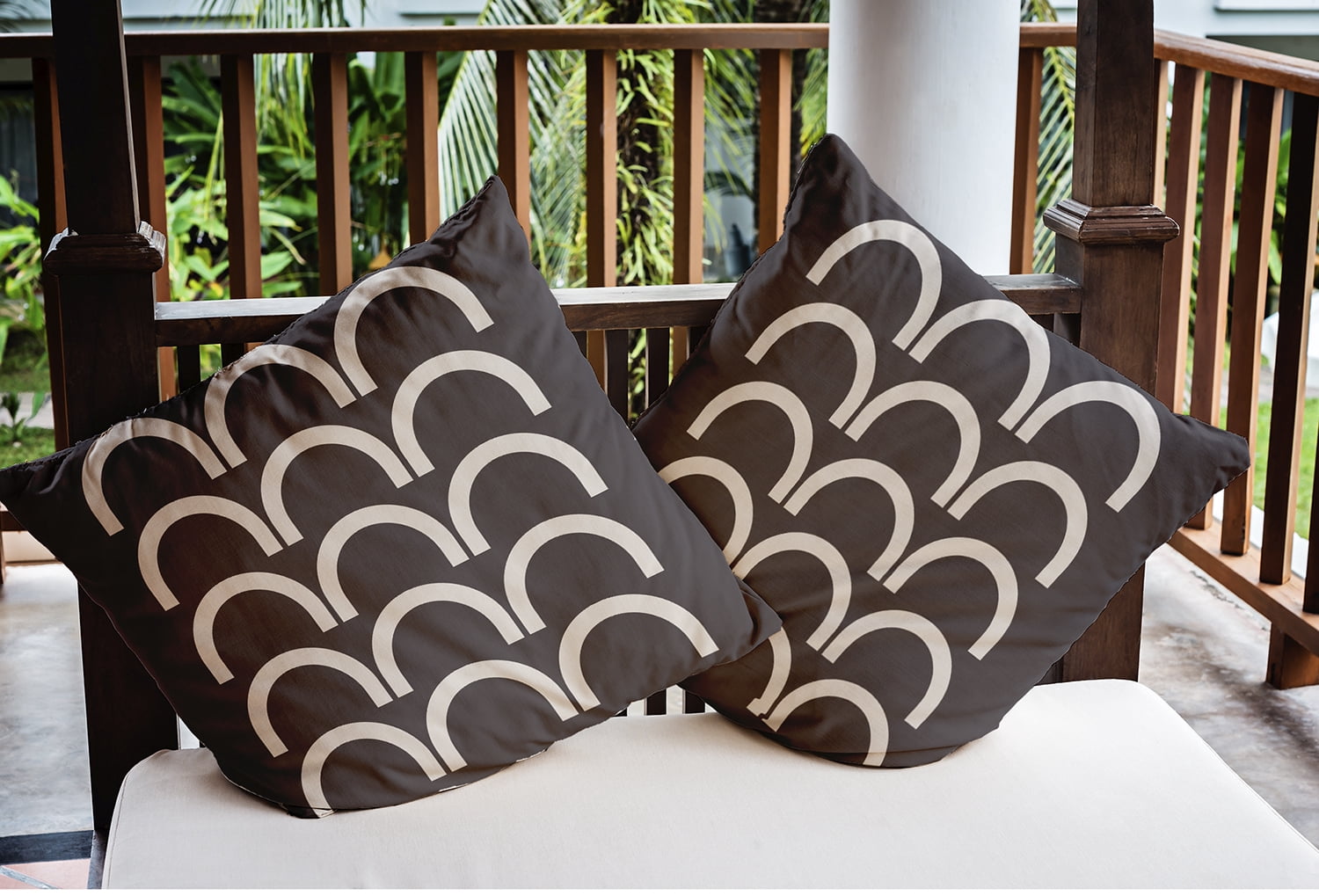20" x 20" Simply Daisy Rhythm Arches Polyester Indoor/Outdoor Pillow, Fossil Qty 1