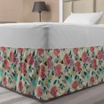thumbnail image 1 of Flowers Bed Skirt, Colorful Grown Roses and Leaves Floral Design, Elastic Bedskirt Dust Ruffle Wrap Around for Bedding Decor, 4 Sizes, Pale Taupe Pale Rust, by Ambesonne, 1 of 2