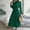 Green, variant on MORTTIC Women's Elegant High Neck Long Sleeve Belted Pleated Maxi Dress - Solid Color Flowy Office Dress for Spring & Fall