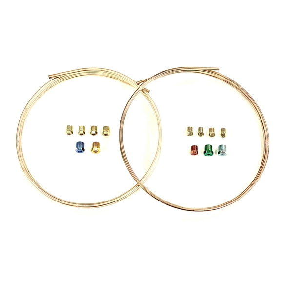 The Stop Shop 8 Feet of Both 3/16 Inch And 1/4 Inch Copper Nickel Tubing (.028" Wall Thickness) With Fittings