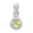 thumbnail image 4 of Sterling Silver Polished Green & Clear CZ Circles Chain Slide Pendant Charm, 4 of 4