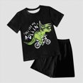 thumbnail image 2 of TOWED22 Toddler Kid Boy Clothes Colorblock Letter Graphic Tee Shorts 2PC Summer Outfit Set(Green,3-4 Years), 2 of 4