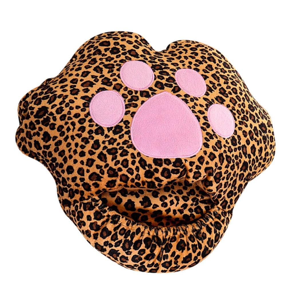 Men Women Winter Plush Leopard Cat Elactric Interface USB Charger Slipper Shoes 