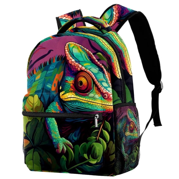 Lightweight Backpack Chameleon School Bag Travel Laptop Daypack for Men Women Casual Rucksack