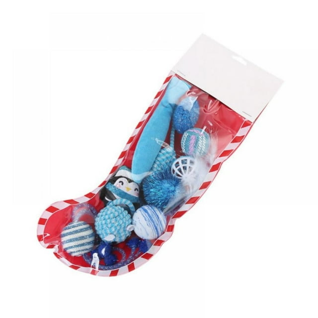 Bas de Noël pour Chien Chat Cadeaux Jouets Résistants aux Morsures Jouets à Mâcher pour Chaton Chiot Chat Interactif Fournitures d'Entraînement pour Animaux