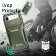 thumbnail image 3 of Compatible with iPhone Air Phone Case,With Sliding Camera Cover,2-in-1 Heavy Duty Design,Rugged Non-Slip Shockproof Anti-Scratch Protection Anti-fall Durable Phone Case,Darkgreen, 3 of 7