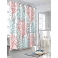 thumbnail image 3 of Boanket Polyester Fabric Red Blue Coral Coastal Shower Curtain, Summer Beach Seaside Nautical Waterproof Bathtub Curtain Bathroom Decor Set with Hooks 72 x 78 Inches,, 3 of 6