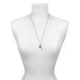 thumbnail image 3 of Delight Jewelry 12mm Crystal Rivoli - Hot Pink Silvertone Forever Bar Charm Necklace, 23", 3 of 4