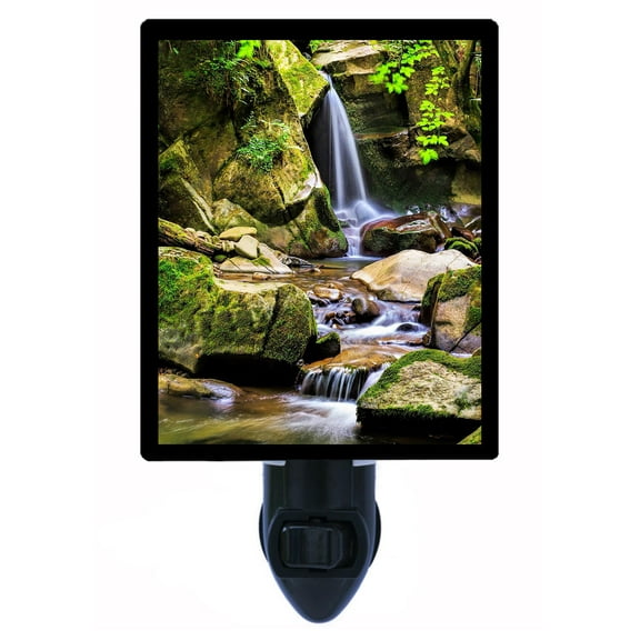 Night Light - Waterfall. | Waterfall Theme, Includes Free Switchable Insert, 4W Bulb, E12 Base