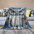 thumbnail image 2 of Orinice Owl Blanket for Women Kids Adults,   Owl Blankets Gifts, Ethnic Style White Owl Throw Blanket for Sofa Couch Bed Living Room Soft Warm Cozy Owl Decor  50x60in, 2 of 6